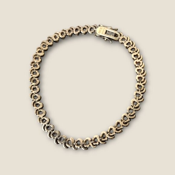 Sterling Cubic Zirconia Swirl Tennis Bracelet - Picture 3 of 4